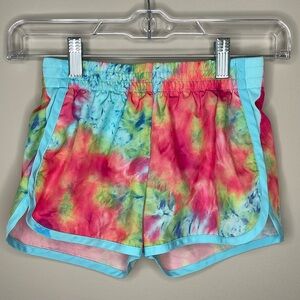 C9 Champion Girls' 2" Woven Tie Dye Running Shorts, Size 6-6X Bright Happy Vivid